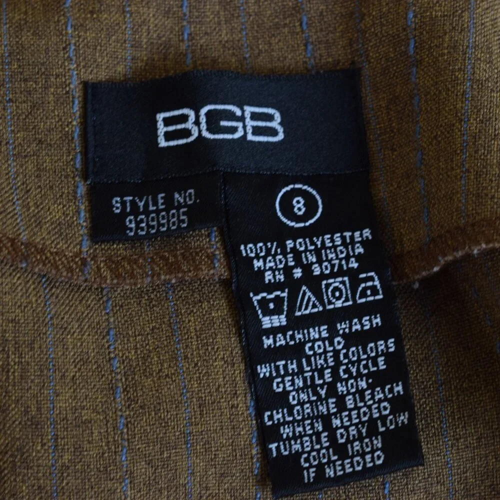 BGB High Waisted Polyester Pencil Skirt Chalkstripe size 8 |‎ 30 waist